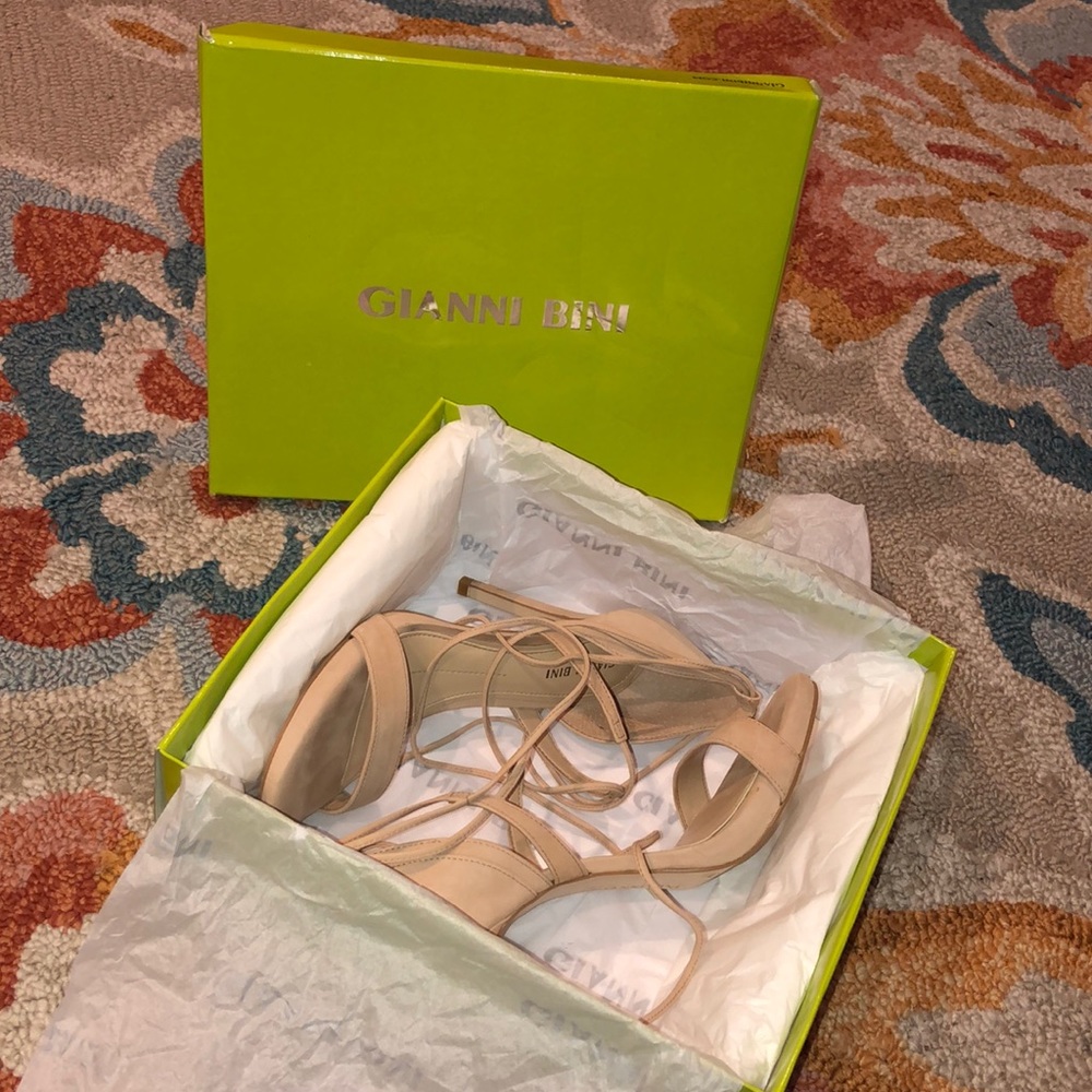GIANNI BINI — Daymey Ankle-Tie Dress Stiletto Heel